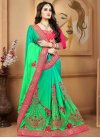 Mint Green and Sea Green Contemporary Style Saree For Festival - 1