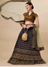 Black and Gold Tussar Silk A Line Lehenga Choli For Party - 3