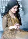 Ayesha Takia Embroidered Work Gold and Grey Designer Ankle Length Anarkali Suit - 1