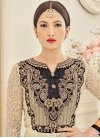 Breathtaking Gauhar Khan Black and Cream Net Floor Length Anarkali Salwar Suit - 2