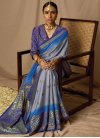 Blue and Grey Traditional Designer Saree - 1