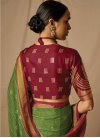 Green and Maroon Woven Work Designer Traditional Saree - 1