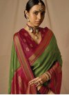 Green and Maroon Woven Work Designer Traditional Saree - 3