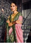 Tussar Silk Olive and Pink Trendy Classic Saree For Ceremonial - 3