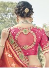 Banarasi Silk Beads Work Contemporary Saree - 1