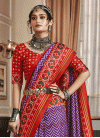 Purple and Red Patola Silk Trendy Classic Saree - 2