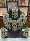Graceful Gold Rodium Polish Moti Work Alloy Jewellery Set For Ceremonial - 1