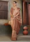 Beige and Brown Woven Work Designer Contemporary Style Saree - 3