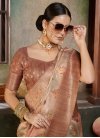 Beige and Brown Woven Work Designer Contemporary Style Saree - 2