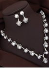 Precious Alloy Pearls Work Silver Rodium Polish Jewellery Set - 1