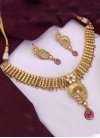 Sumptuous Stone Work Gold and Rani Brass Jewellery Set - 1