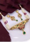Dignified Green and Maroon Brass Jewellery Set For Ceremonial - 1