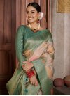 Cotton Silk Beige and Sea Green Woven Work Designer Traditional Saree - 2