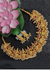 Majesty Moti Work Gold and Maroon Necklace Set for Ceremonial - 1