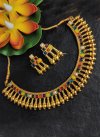 Nice Stone Work Gold and Multi Colour Necklace Set for Ceremonial - 1