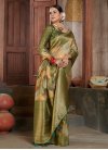 Beige and Green Designer Contemporary Style Saree For Festival - 2