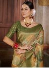 Beige and Green Designer Contemporary Style Saree For Festival - 1