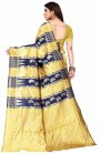 Woven Work Navy Blue and Yellow Trendy Saree - 1