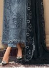 Black and Grey Pant Style Pakistani Salwar Suit For Ceremonial - 3