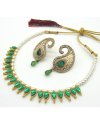 Charming Alloy Gold Rodium Polish Necklace Set For Ceremonial - 1