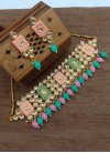 Flamboyant Pink and Sea Green Alloy Necklace Set - 1
