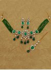 Majesty Kundan Work Alloy Gold Rodium Polish Necklace Set For Ceremonial - 1