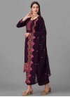 Embroidered Work Pant Style Designer Salwar Suit For Ceremonial - 2