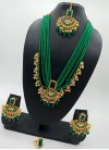 Artistic Diamond Work Alloy Gold Rodium Polish Necklace Set For Ceremonial - 1