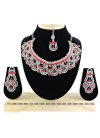 Attractive Silver Rodium Polish Diamond Work Alloy Necklace Set For Party - 1