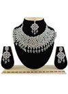 Perfect Silver Rodium Polish Diamond Work Alloy Necklace Set - 1