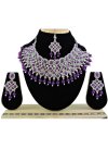 Opulent Gold Rodium Polish Diamond Work Necklace Set for Festival - 1