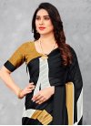 Black and Brown Satin Silk Designer Traditional Saree - 1