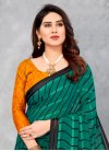 Strips Print Work Traditional Saree For Casual - 1