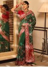 Green and Red Embroidered Work Designer Contemporary Style Saree - 2