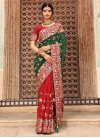 Green and Red Embroidered Work Half N Half Trendy Saree - 1