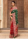 Green and Red Embroidered Work Half N Half Trendy Saree - 2