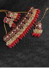 Beautiful Gold Rodium Polish Beads Work Necklace Set for Party - 1
