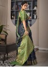Mint Green and Navy Blue Woven Work Trendy Classic Saree - 2
