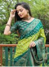 Green and Mint Green Designer Contemporary Style Saree For Festival - 2