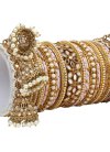 Arresting Gold and Off White Alloy Bangles - 1
