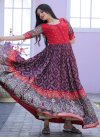 Dola Silk Purple and Red Readymade Designer Gown - 2