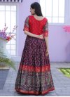 Dola Silk Purple and Red Readymade Designer Gown - 3