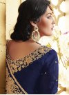 Staring Navy Blue Color Silk Half N Half Wedding Saree - 2