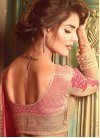 Sophisticated Embroidered Work Rose Pink Faux Georgette Trendy Classic Saree - 1