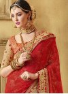 Aristocratic Sequins Work Red Color Wedding Saree - 2