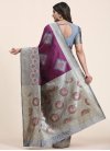 Woven Work Grey and Purple Designer Contemporary Saree - 2
