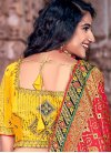 Embroidered Work Banarasi Silk Teal and Yellow Trendy Designer Lehenga Choli - 1