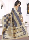 Distinctively Beige and Grey Trendy Saree For Ceremonial - 1