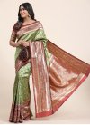 Woven Work Maroon and Mint Green Designer Contemporary Saree - 2