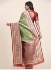 Woven Work Maroon and Mint Green Designer Contemporary Saree - 3